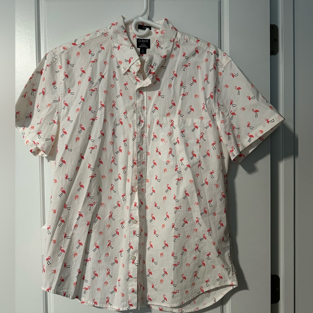 J. Crew Men’s Flamingo Slim Flex Washed Button Up